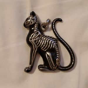 Cat skeleton pendant